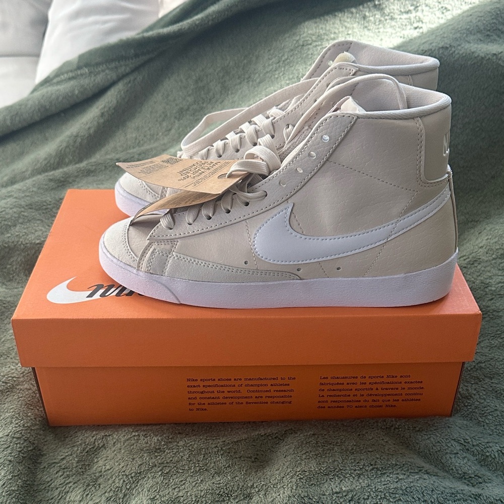 Nike High-Top Sneakers in Beige